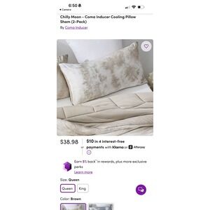 Coma Inducer Chilly Moon Cooling Pillow Sham 2-Pack Queen Brown Tie Dye